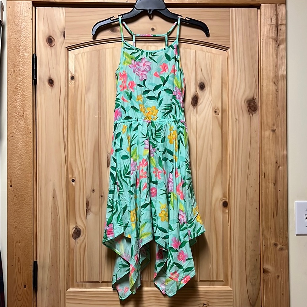 EUC The Children’s Place Floral Strappy Dress L 10-12